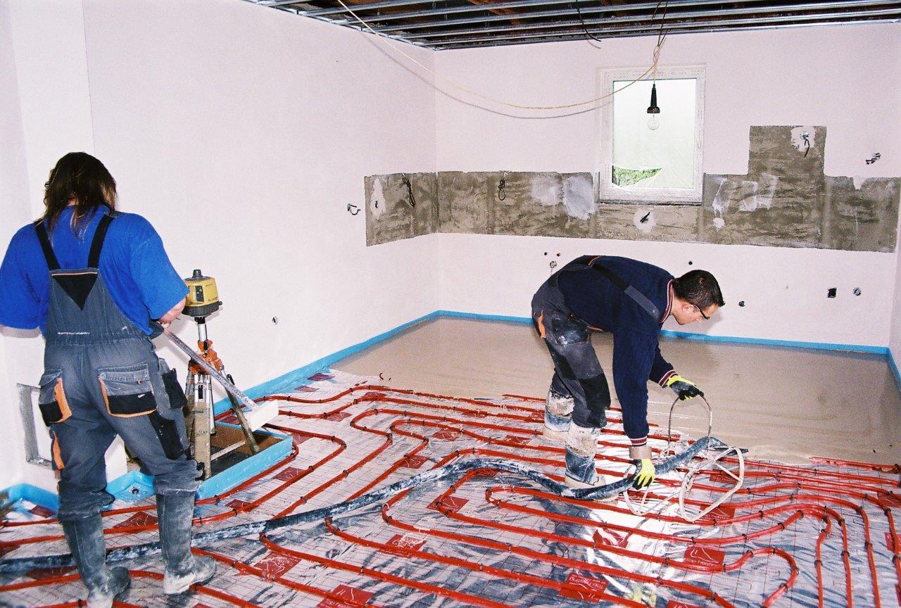 Podlahové topení - lité podlahy anhydritové